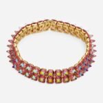 Swarovski Gold Plated Multicoloured Matrix Chroma Crystal Choker Necklace