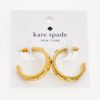Kate Spade Spot The Spade Gold Metal Hoop Earrings KH266 Boxed