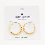 Kate Spade O0RU2767 Full Circle Huggies Earrings Clear Gold Plated CZ