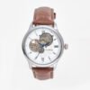 Jean Bellecour Unisex Classic Analogue Watch Brown Leather Strap REDH9