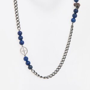 TATEOSSIAN Gothic Rose Skull Grateful Dead Lapis Steel Trouser Chain Blue PAC0048