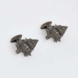 TATEOSSIAN Marine Murex Oxidised Seashell Cufflinks Mens Brass Oxide Shell CL9183