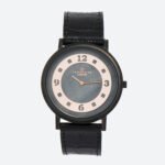 Tateossian Rotondo Slim Black Gunmetal Mother of Pearl Leather Watch WA0077