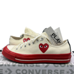 Comme des Garcons PLAY x Converse Chuck 70 Large Peeping Heart Trainers White UK9