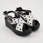 Love Moschino White Heart Wedge Leather Sandals UK Size 5