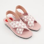 Love Moschino Pink Cross Strap Flat Sandals UK5 EU38 US7