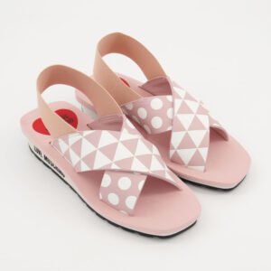 Love Moschino Pink Cross Strap Flat Sandals UK5 EU38 US7