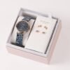 Radley Mackay Road Rose Gold Watch & Earring Set Blue Strap RY21682A