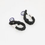 Tateossian Rhodium Sterling Silver Evil Eye Leather Wrap Cufflinks