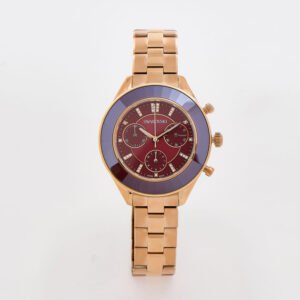 Swarovski Octea Lux Sport Red Rose Gold Chronograph Watch 5632475
