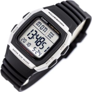 Casio Power LCD Digital Black Resin Strap Watch 50m W-96H-1AVES