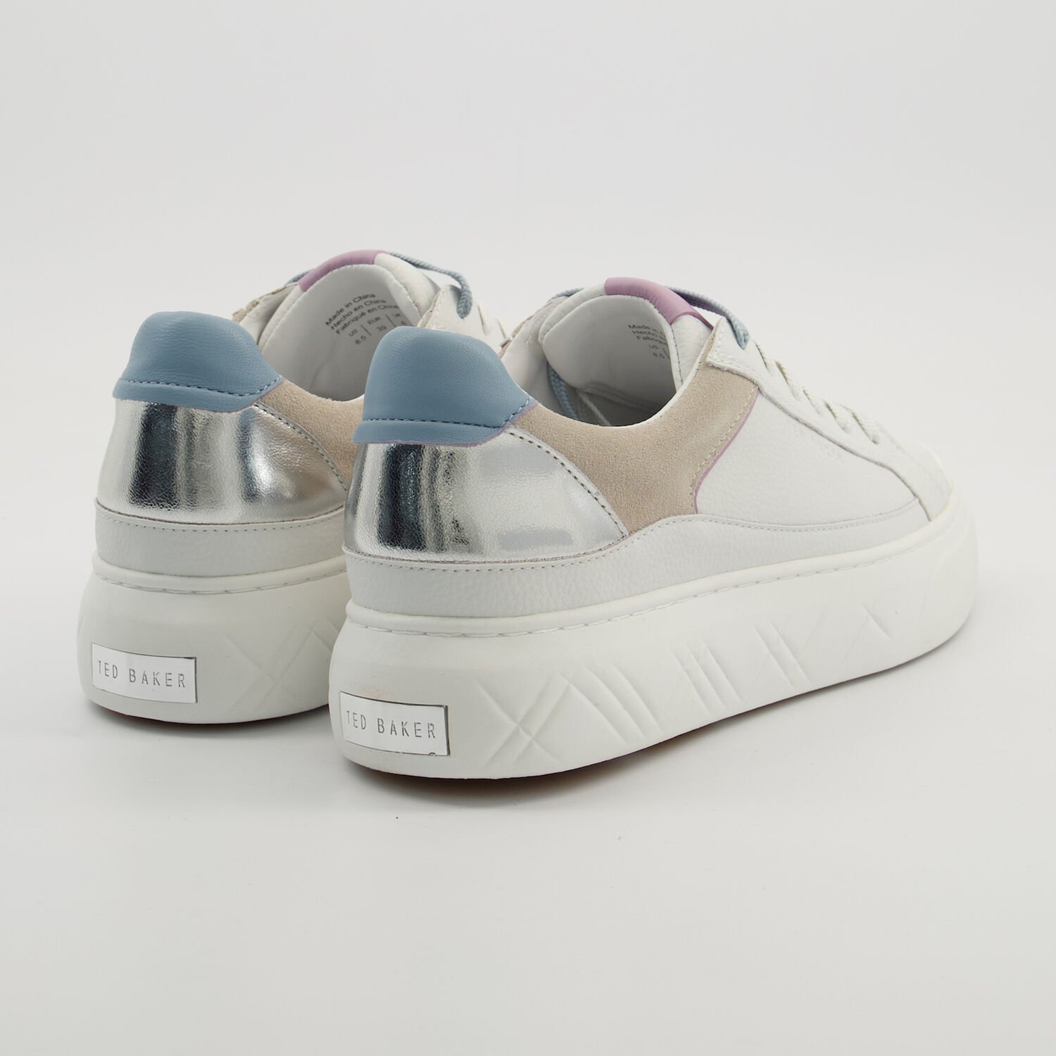 Ted Baker Adiison White Leather Platform Trainers Women's Sneakers