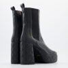 Russell & Bromley Mega Black Leather Platform Heeled Ankle Boots UK 7
