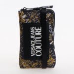 Versace Jeans Couture Range Logo Print Wristlet Pouch Black