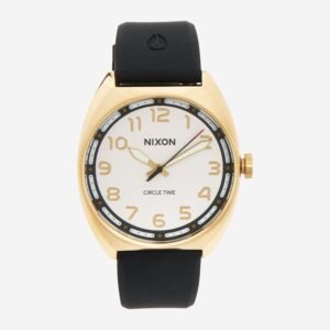 Nixon Gold Tone & Black Mullet 38mm Quartz Watch 10ATM A1365-1809-00