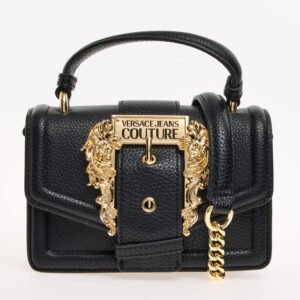 Versace Jeans Couture Black Nero Mini Buckle Crossbody Bag Gold