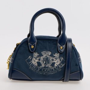 Juicy Couture Darcy Blue Mini Shoulder Bag Logo Zip Detachable Strap