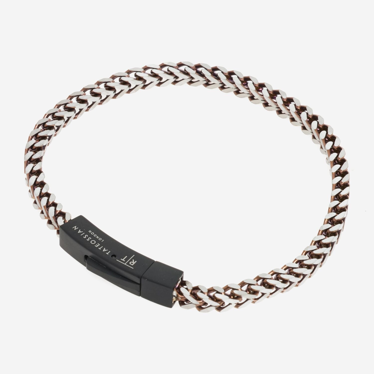 Tateossian BR4066 Chevron Stainless Steel Bronze Bracelet 20cm