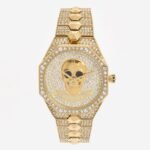 Police Montaria Skull Swarovski Gold Ladies Watch 36mm PL16027BSG