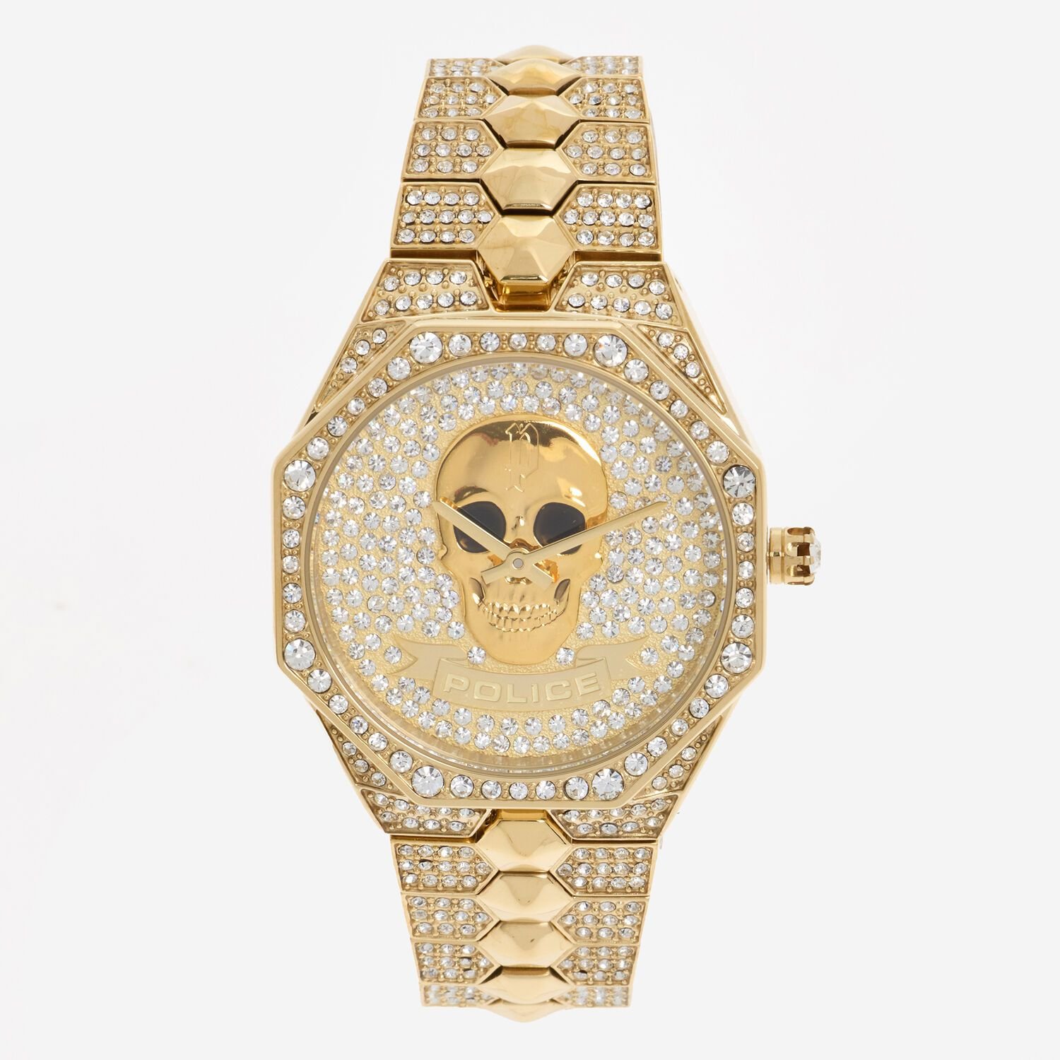 Police Montaria Skull Swarovski Gold Ladies Watch 36mm PL16027BSG