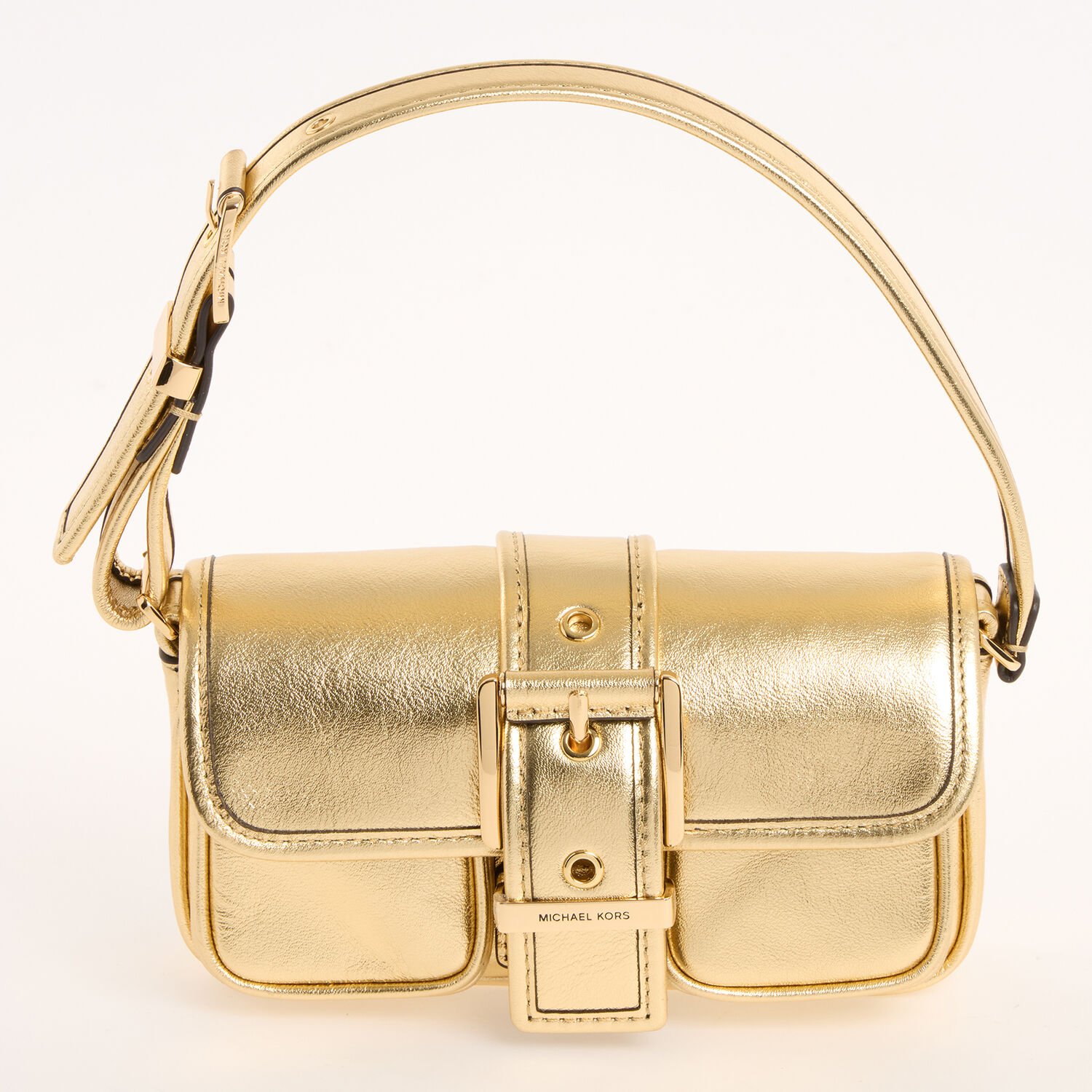 Michael Kors Colby XS Gold Metallic Leather Shoulder Bag Mini Grab