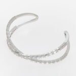 Swarovski Cuff Bangle Hyperbola Infinity White Crystal Rhodium Plated