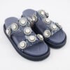 Kurt Geiger Orson Crystal Sandals Blue Denim Embellished Slip On Women