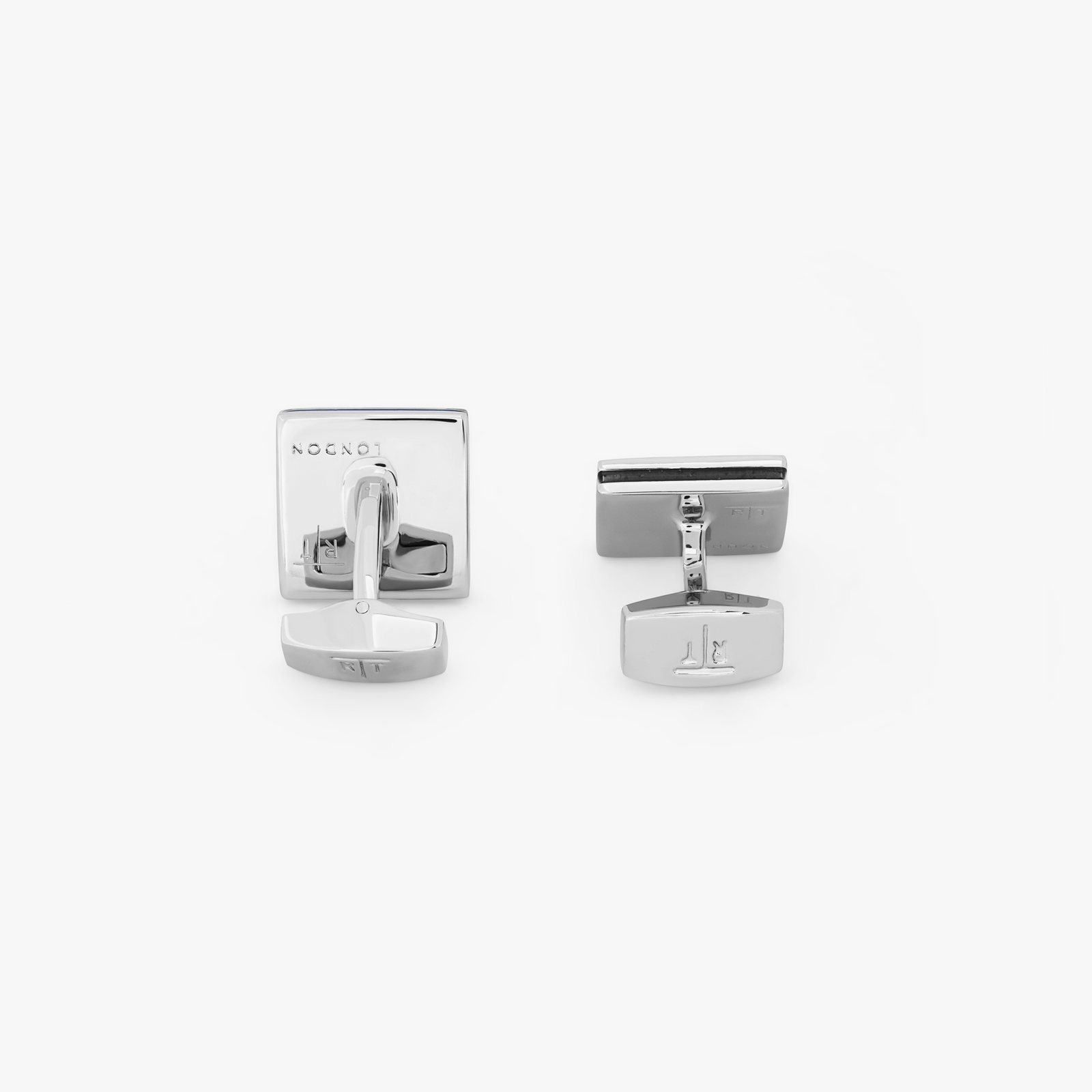 Tateossian Cufflinks Rhodium Black Enamel Swarovski Quadrato CL8923 9 CL8923 back