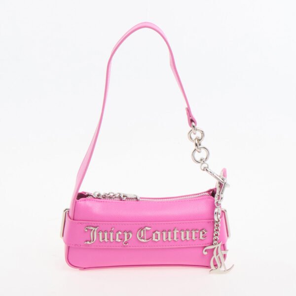Juicy Couture Hobo Shoulder Bag Pink Jasmine Faux Leather Small Handbag