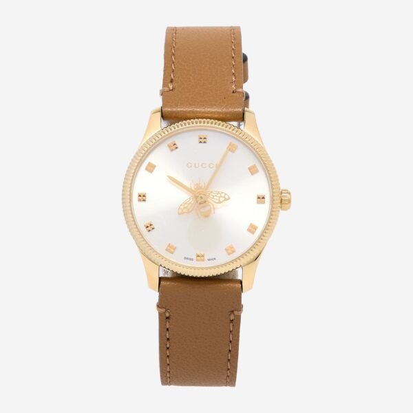 GUCCI Watch G-Timeless YA1265022 Champagne Dial Leather Women's Swiss