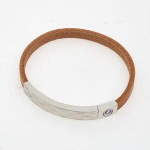 Tateossian Bracelet Grateful Dead Skull Brown Leather Silver Tone 19cm PBL0188