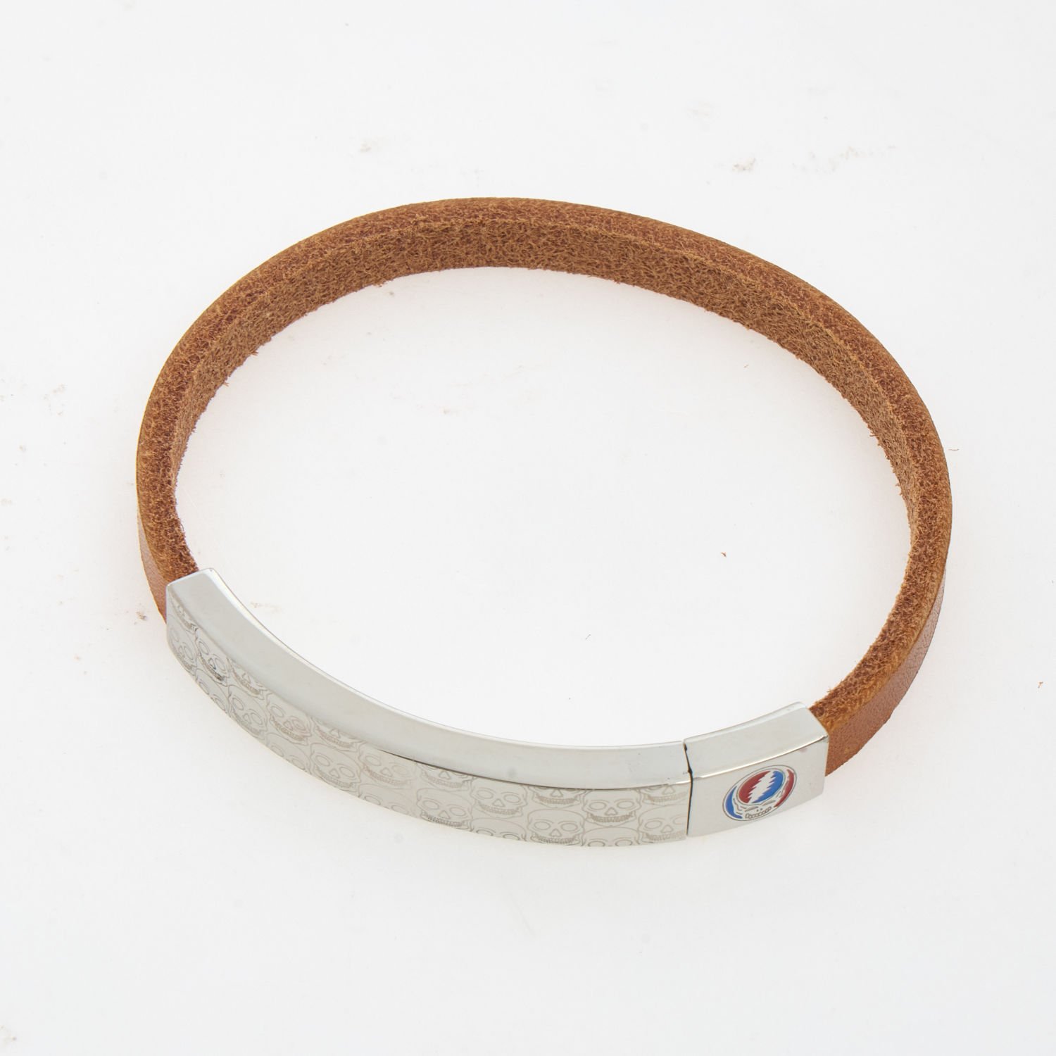 Tateossian Bracelet Grateful Dead Skull Brown Leather Silver Tone 19cm PBL0188 3 Tateossian Bracelet Grateful Dead Skull Brown Leather Silver Tone 19cm PBL0188