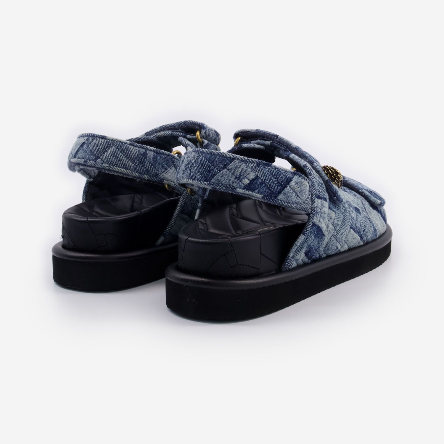 Kurt Geiger Platform Sandals Orson Blue Denim Slingback Women's 6 wp 17843944530066763382564493928501