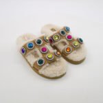 Kurt Geiger Sandals Orson Crystal Teddy Beige Suede Shearling Rhinestone Women 42 Kurt Geiger Sandals Orson Crystal Teddy Beige Suede Shearling Rhinestone Women