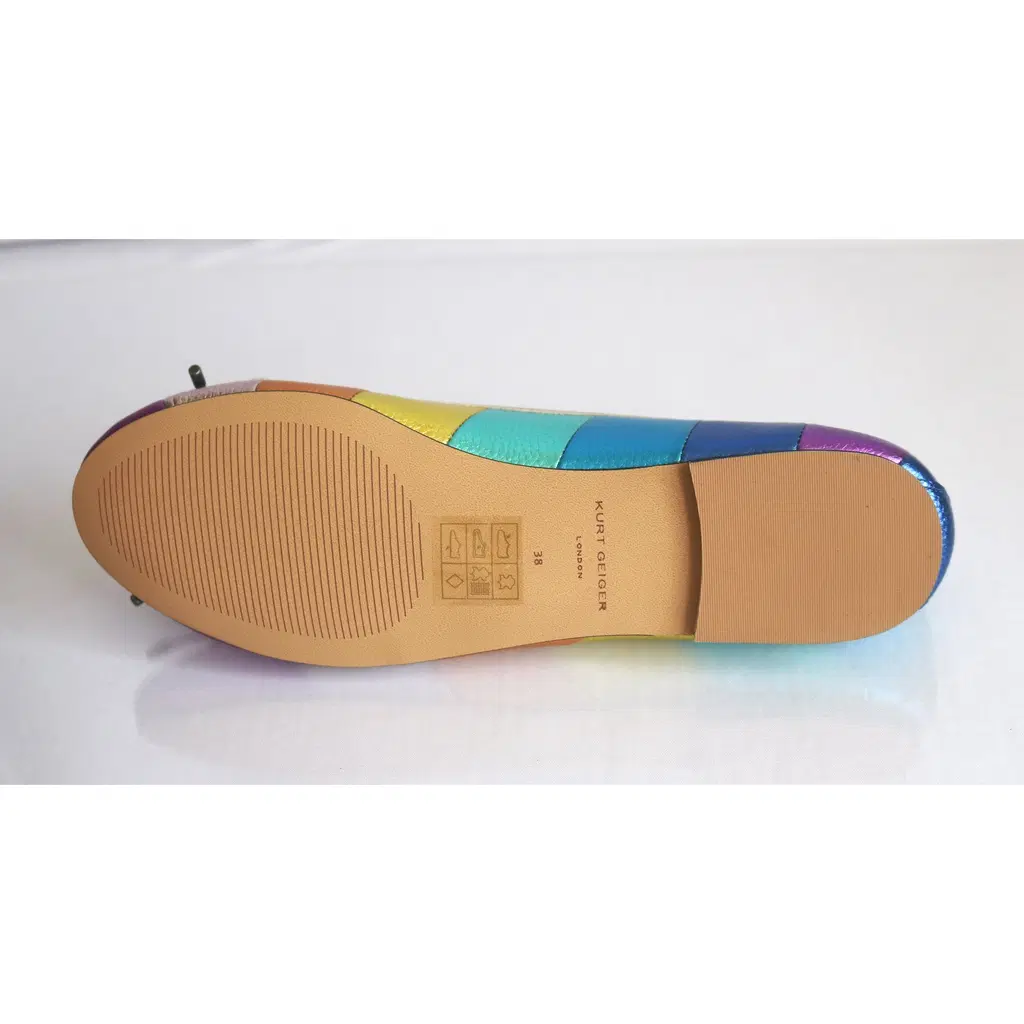 Kurt Geiger Ballet Flats Multicolour Metallic Leather Eagle Bow Slip On Shoes 10 multicolour leather kurt geiger ballet flats 69452571 10 2