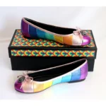 Kurt Geiger Ballet Flats Multicolour Metallic Leather Eagle Bow Slip On Shoes 50 Kurt Geiger Ballet Flats Multicolour Metallic Leather Eagle Bow Slip On Shoes