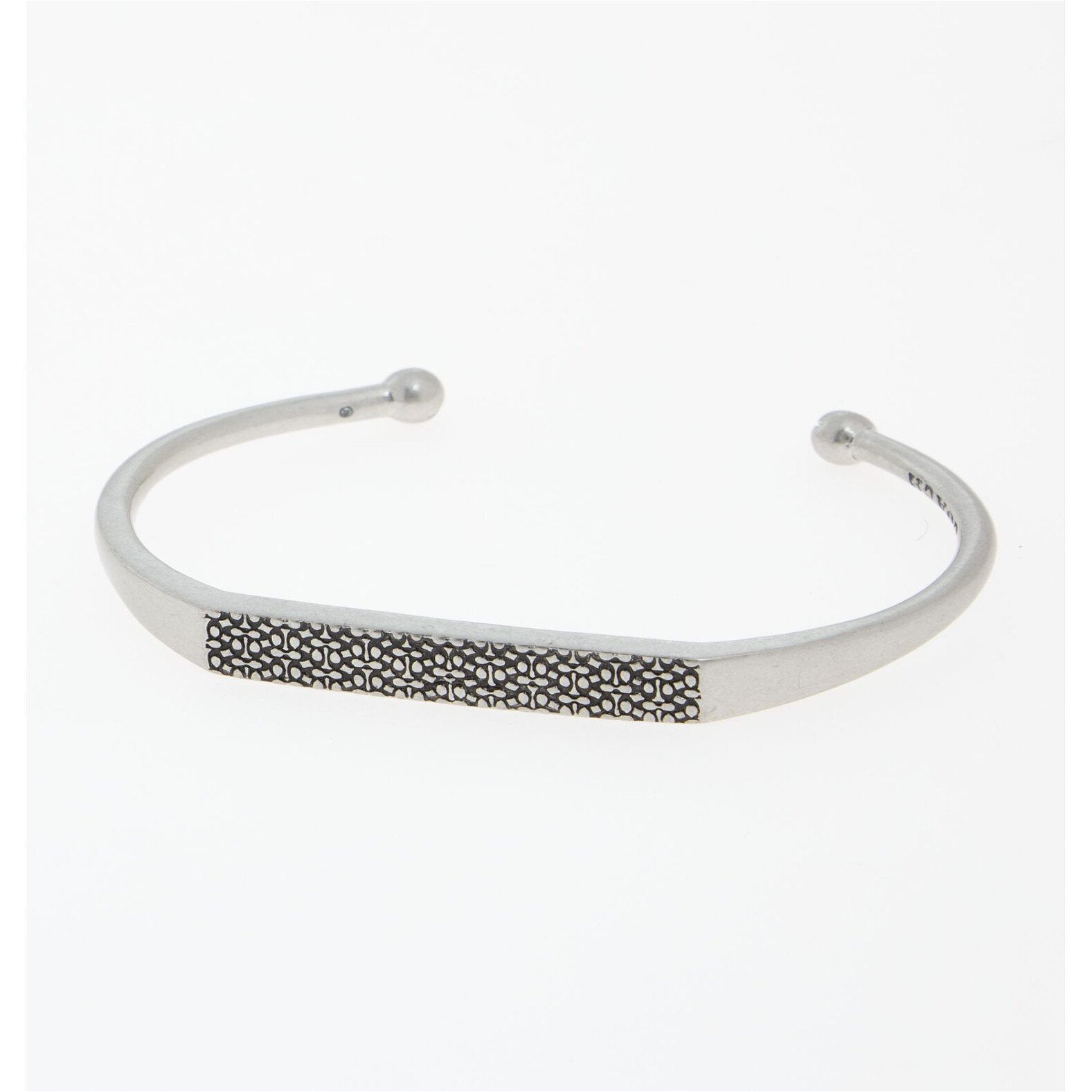 Coach Cuff Bracelet Sterling Silver Signature Quilted C Design 1 Coach sterling silver cuff bracelet with textured Signature C panel