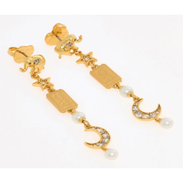 Pair of kate spade Winter Carnival drop earrings with pearl and crystal charms