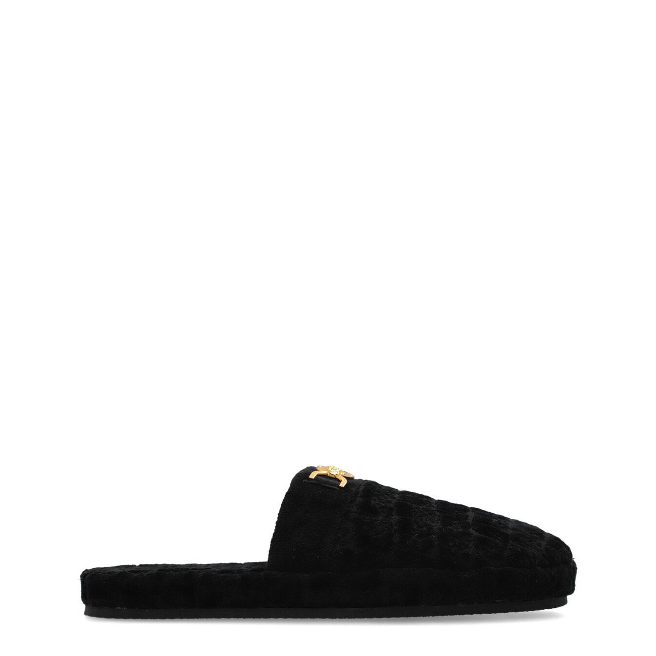 Versace Icon Medusa '95 Black Cotton Terry Slippers EU 37 5 Rear view of black Versace Icon open-back slipper