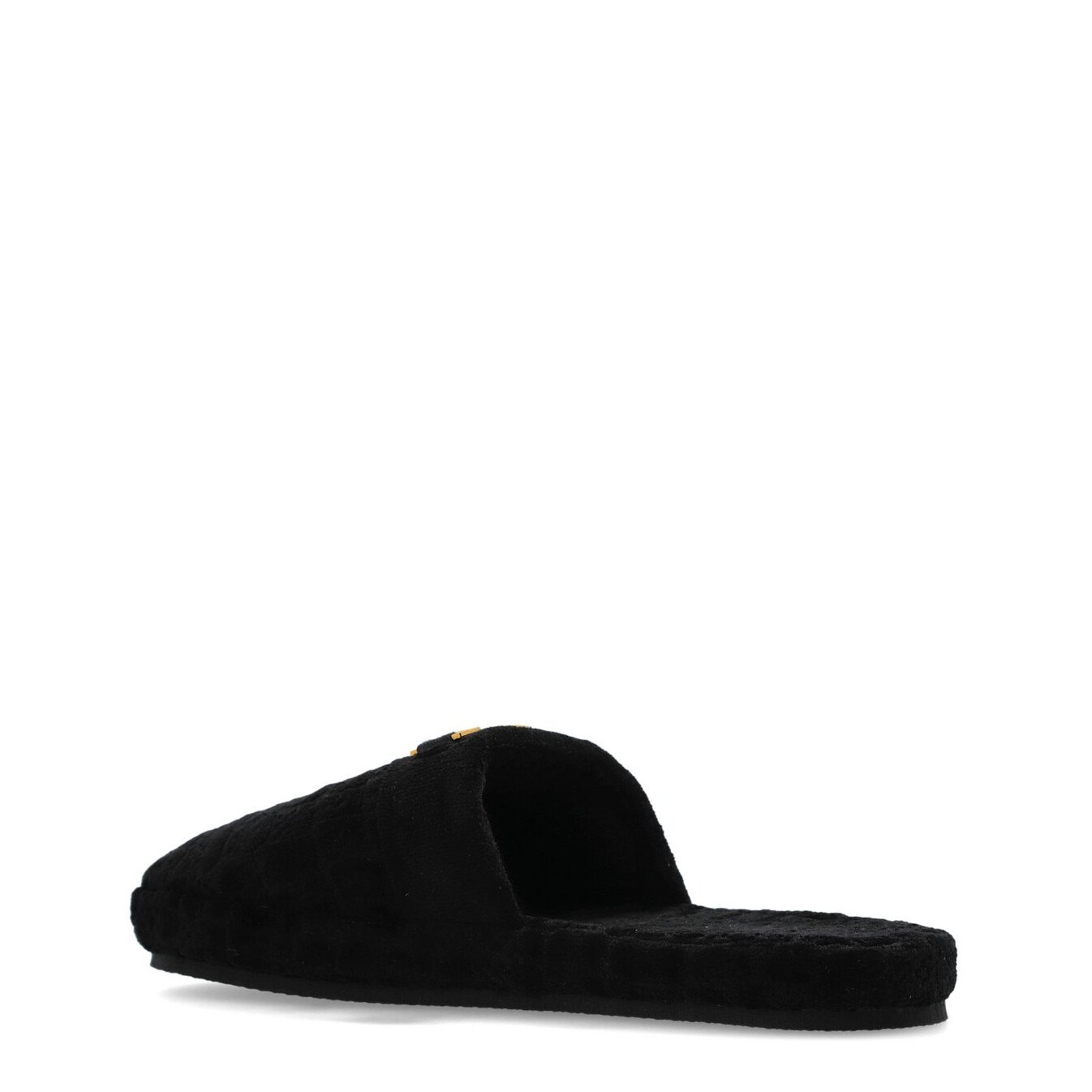 Versace Icon Medusa '95 Black Cotton Terry Slippers EU 37 4 Side view of black Versace Icon cotton terry slipper