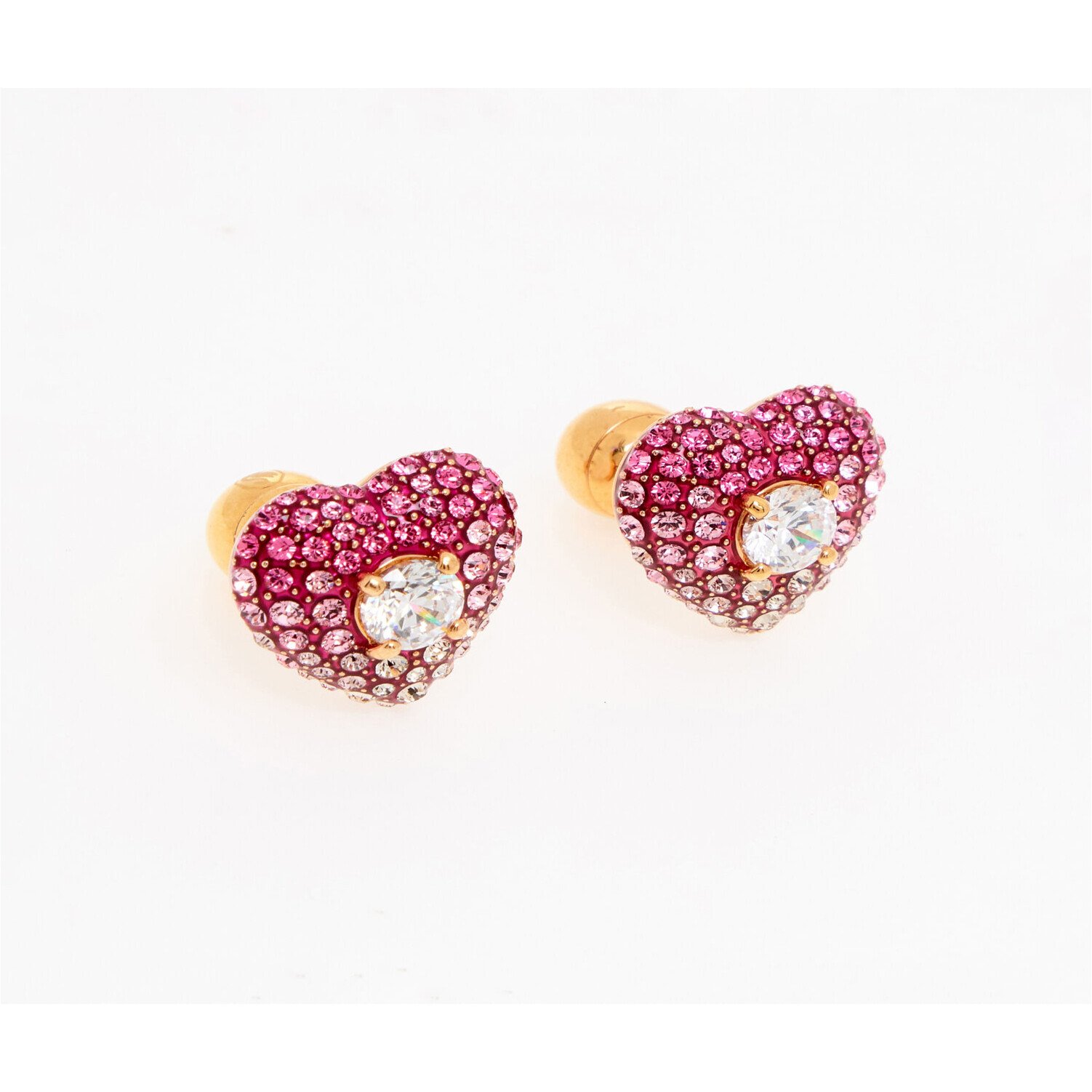 Swarovski Earrings Idyllia Heart Studs Pink Rose Gold Tone 11 Swarovski Idyllia pink heart stud earrings with rose gold-tone finish