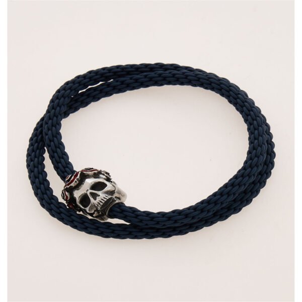 Tateossian Bracelet Gothic Skull Pop Rubber Navy Medium PBL0155
