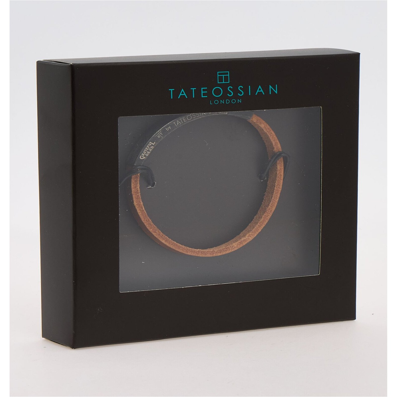 Tateossian Bracelet Grateful Dead Skull Brown Leather 18cm BR3924 3 Tateossian Grateful Dead bracelet presented in black branded gift box