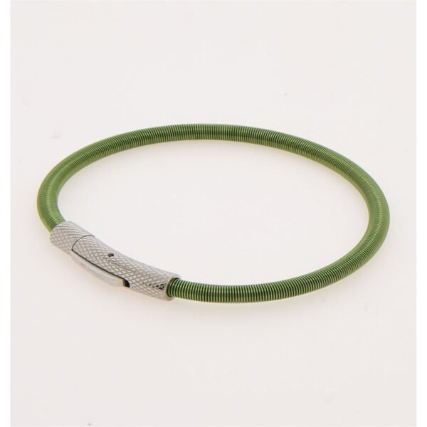 Boxed Tateossian BR3924 green Seta Etched Click bracelet