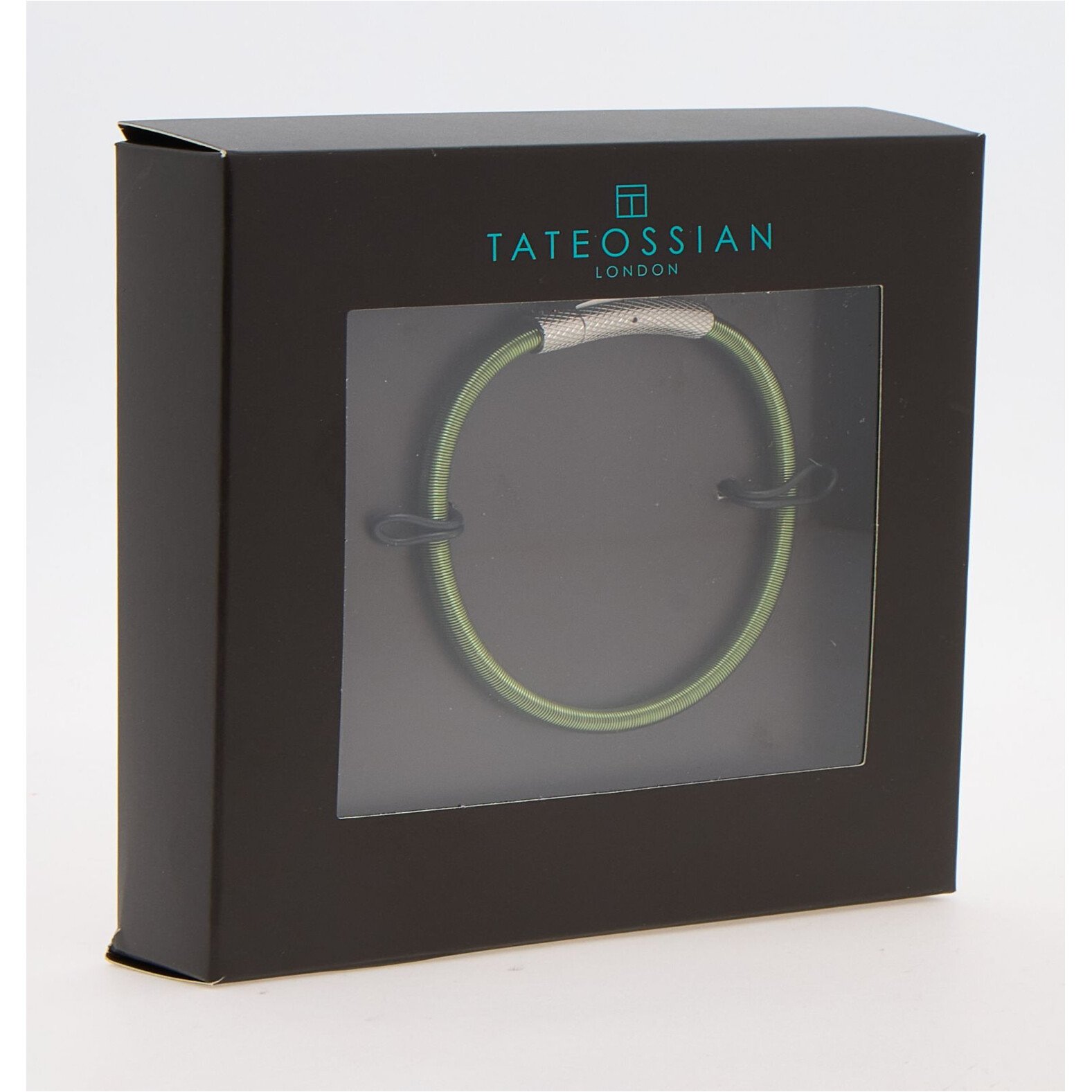 Tateossian Bracelet Seta Etched Click Green Nylon Wire Stainless Steel BR3924 7 76114256 large wl 02