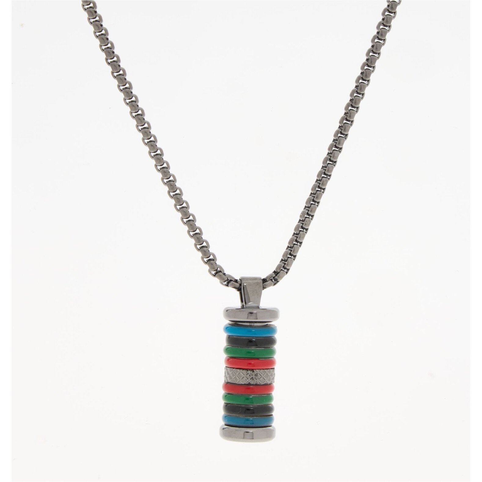 Tateossian Necklace Tokyo Rings Cylinder Multicolour Enamel NL2335 1 76114290 large wl 01