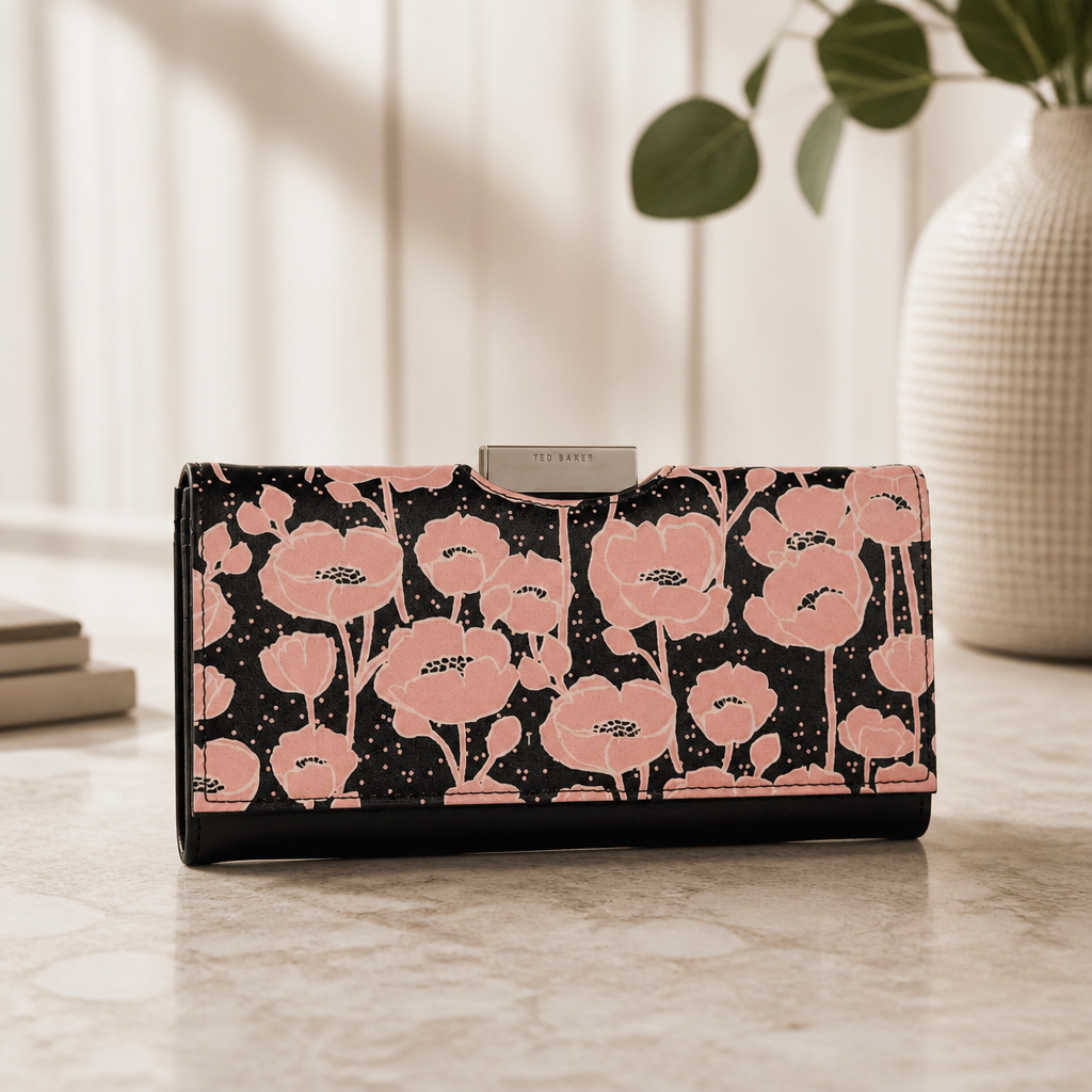 Ted Baker Ponida Floral Printed Large Bobble Purse Black 5 fos 22920 lifestyle 3