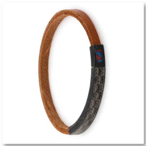 Tateossian Bracelet Grateful Dead Skull Brown Leather 18cm BR3924
