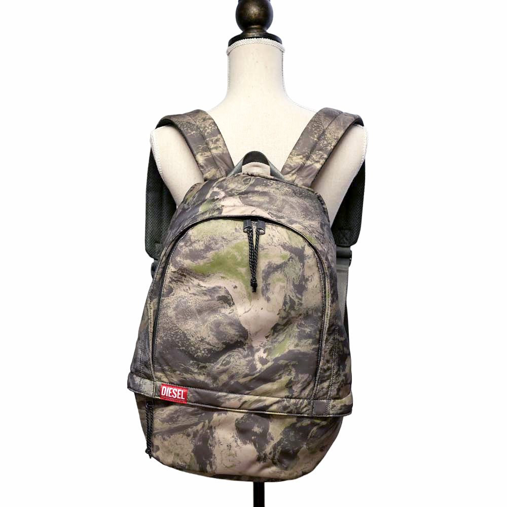 Diesel Backpack Rave X09371 Green Camouflage Laptop Compartment 3 x09371 p5585 t7459 d
