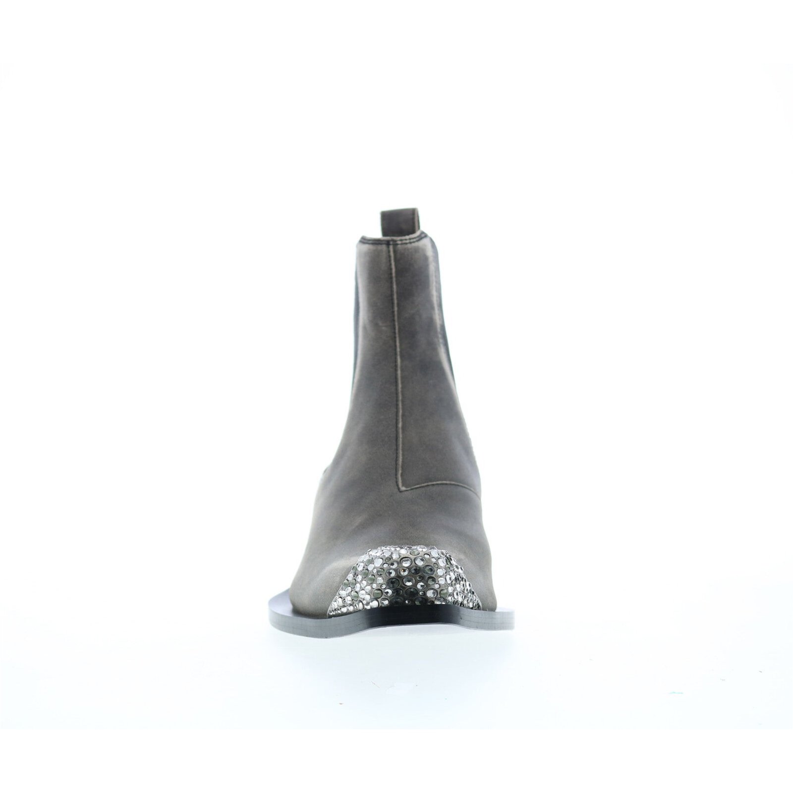 Diesel Ankle Boots D-Calamity Ab Crystal Toe Cap Brown/Grey 4 Diesel D-Calamity Ab gray leather boot rear three-quarter view